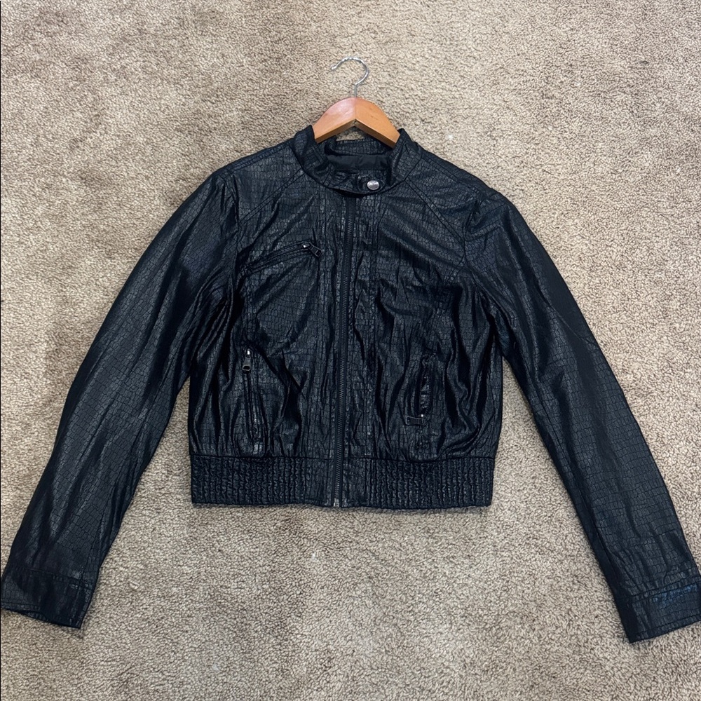 Ci Sono Textured Black Jacket